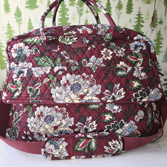 Vera Bradley Handbags - Vera Bradley Traveler Bag In Bordeaux Blooms.